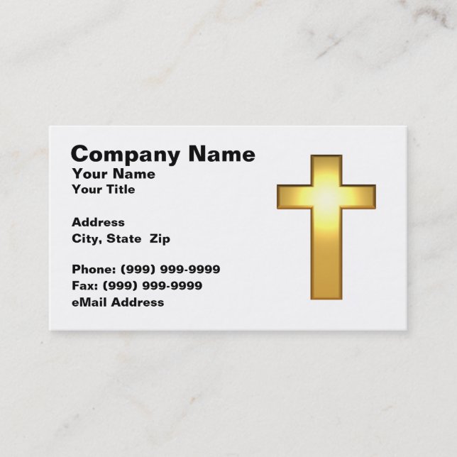 3D Gold Cross Business Card (Front)