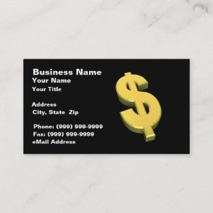 3D Gold Dollar Sign Business Card
