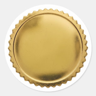 3D Gold Foil Seal Starburst Excellence Award Medal