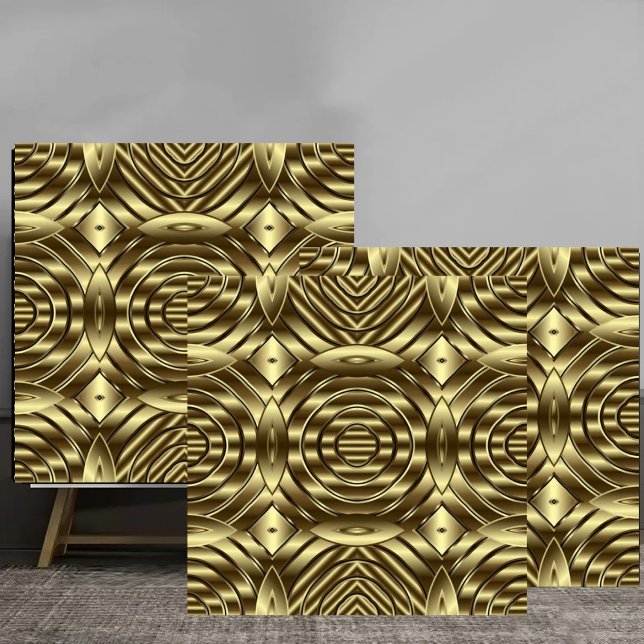 3D Gold Metallic Geometric Pattern luxury  Tile (Creator Uploaded)
