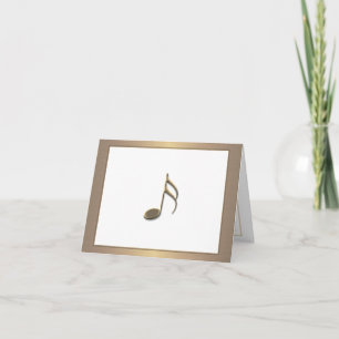 3D Gold Music Note Card personalisation on back