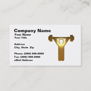 3D Gold Weightlifter Business Card