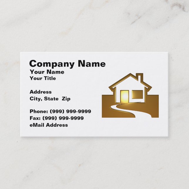 3D Golden House Business Card (Front)