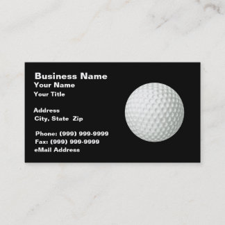 3D Golf Ball (on Black BG) Business Card