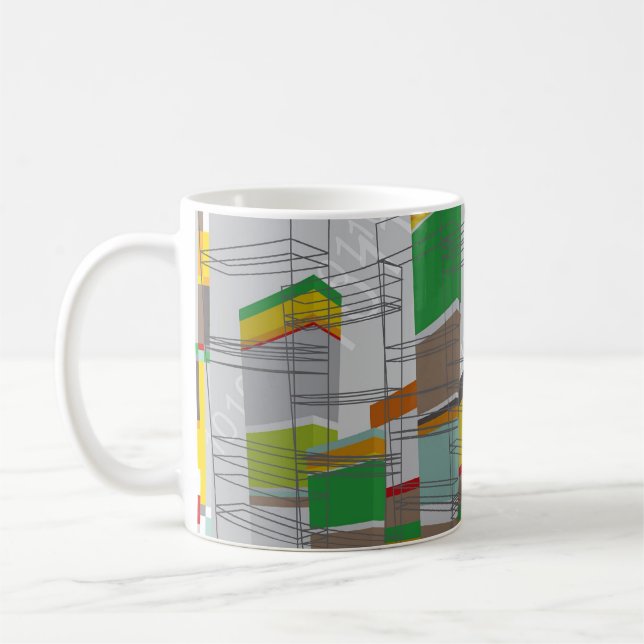 3D Graphics Art Colourful Building Blocks Mug (Left)