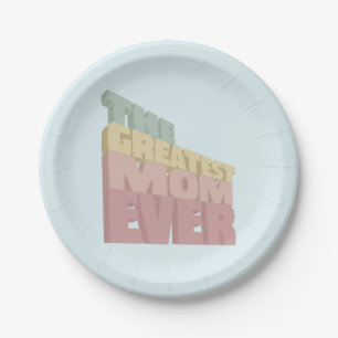 3D Greatest Mum Ever design Paper Plate