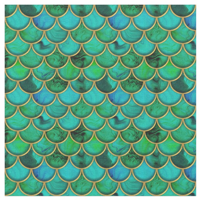 3d green scales with gold fabric (Close Up)