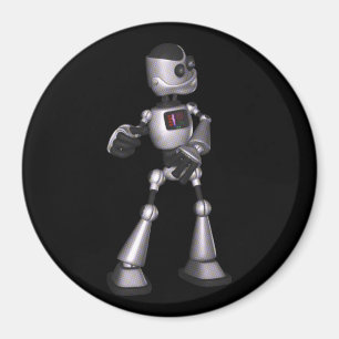 ♪♫♪ 3D Halftone Sci-Fi Robot Guy Dancing Magnet