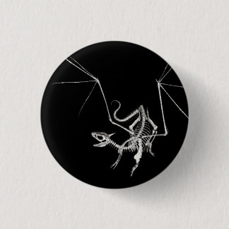 3D Halftone Skeleton Dragon 4 3 Cm Round Badge