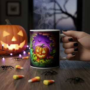 3d Halloween Pumpkin Design Coffee Mug