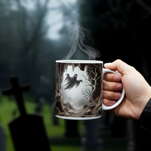 3d Halloween Spooky Ghost In A Cave design Coffee Mug