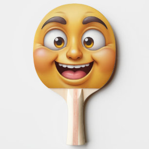 3D Happy/Angry Yellow Emoji  Ping Pong Paddle