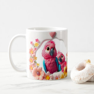 3D Happy Mother's Day Parrot and Flowers  Coffee Mug