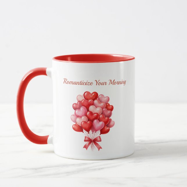 3D Heart Balloons Bouquet Romantic Coffee Mug (Left)