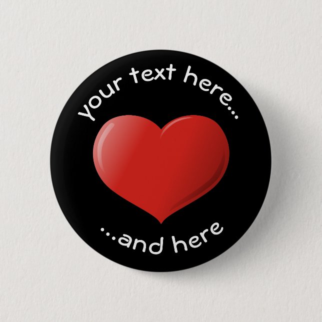3D Heart Icon 6 Cm Round Badge (Front)