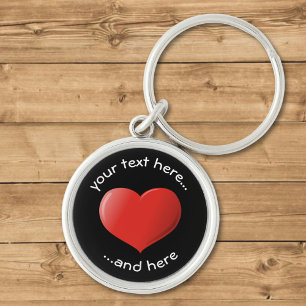 3D Heart Icon Key Ring