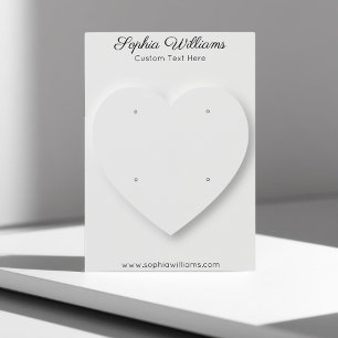 3D heart minimalist 2 pair studs display card