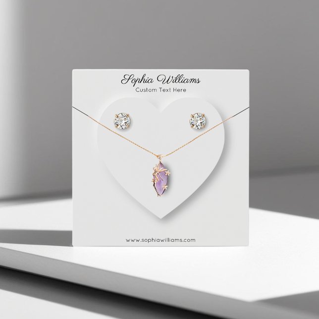 3D heart minimalist necklace earring display card (Creator Uploaded)