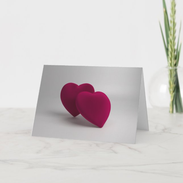 3D Hearts Valentine Card (Front)