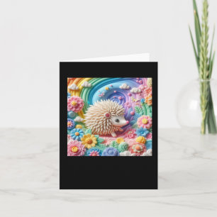 3d Hedgehog Sticker Card