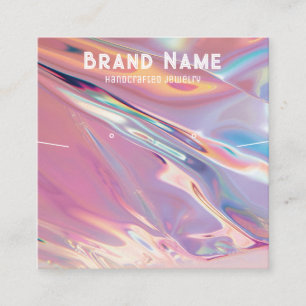 3d Hologram Wave Jewellery Display Square Business Card