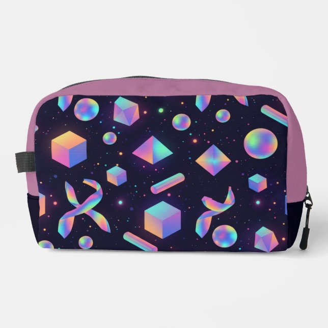 3D Holographic Geometric Aesthetic Makeup Bag (Front)