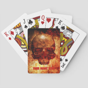 3D human skull. Playing Cards