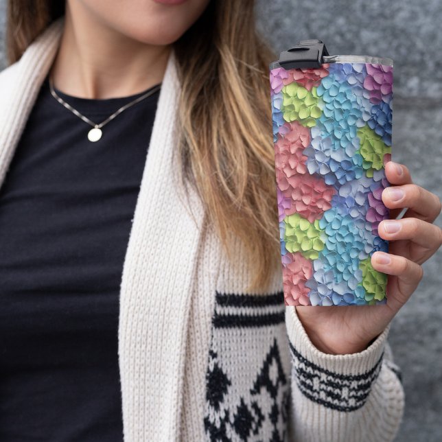 3D Hydrangea  Floral Thermal Tumbler (3d floral tumbler)