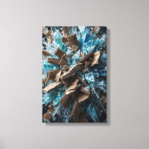 3D Ice Explosion Wall Art - Abstract Crystal Shatt