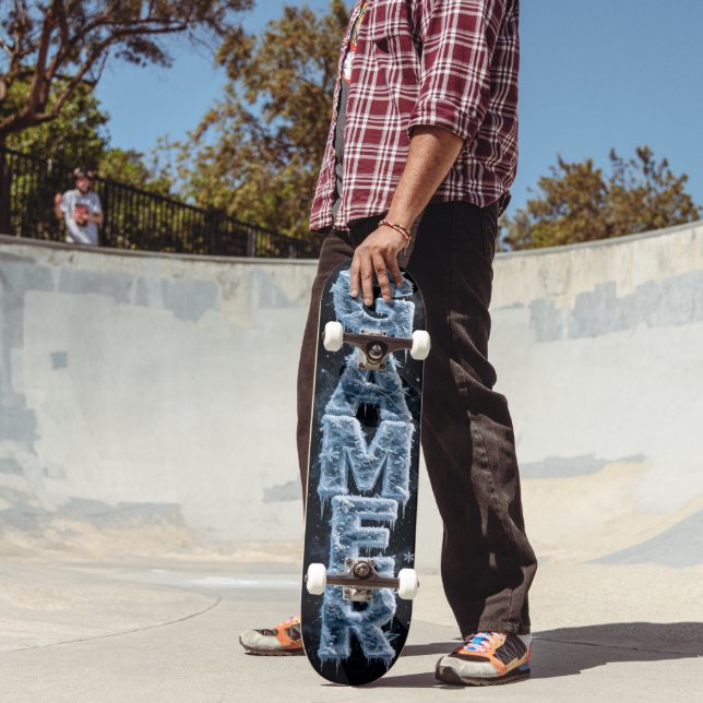 3D Ice Logo | Icy Crystal Gamer Skateboard (Outdoor 2)