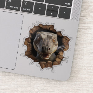 3D Iguana Wall Break Art – Realistic Safari