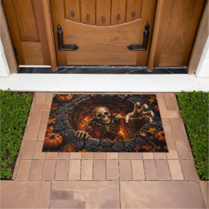 3D Illusion Skeleton Well Halloween Doormat