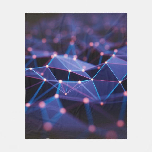 3D illustration. Abstract background, connection a Fleece Blanket (Front)