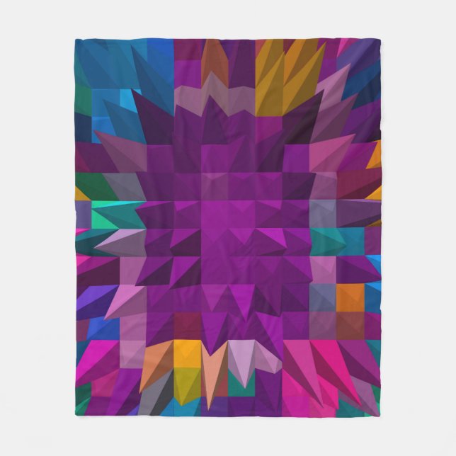 3D illustration or 3D rendering Mosaic colour patt Fleece Blanket (Front)