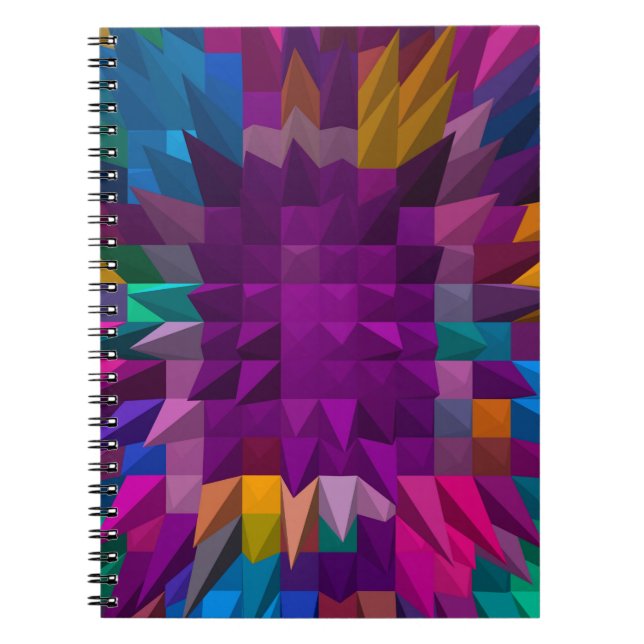 3D illustration or 3D rendering Mosaic colour patt Notebook (Front)