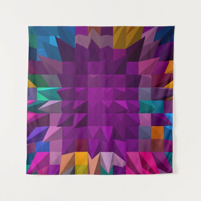 3D illustration or 3D rendering Mosaic colour patt Tapestry (Front)