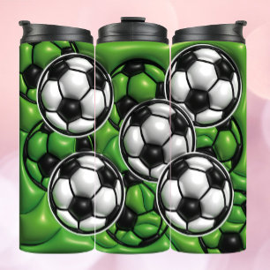 3D Inflated Effect Soccer Fan Thermal T Tumbler