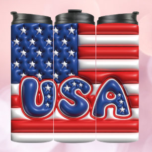 3D Inflated Effect Tumbler - USA Flag