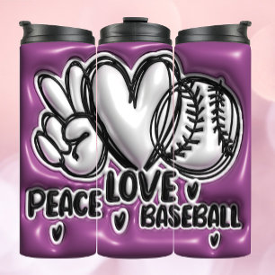 3D Inflated Tumbler - Peace Love Baseball