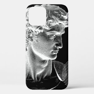 3D ing of Michelangelo's David head in pixel art 8 iPhone 12 Case