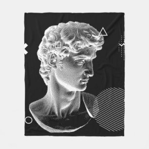 3D ing of Michelangelo's David head in pixel art 8 Fleece Blanket