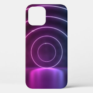 3d ing of ultraviolet circle portal glowing lines  iPhone 12 case