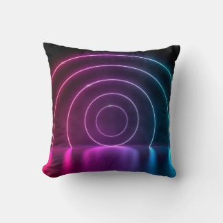 3d ing of ultraviolet circle portal glowing lines  cushion
