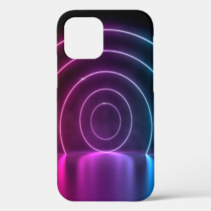 3d ing of ultraviolet circle portal glowing lines iPhone 12 case