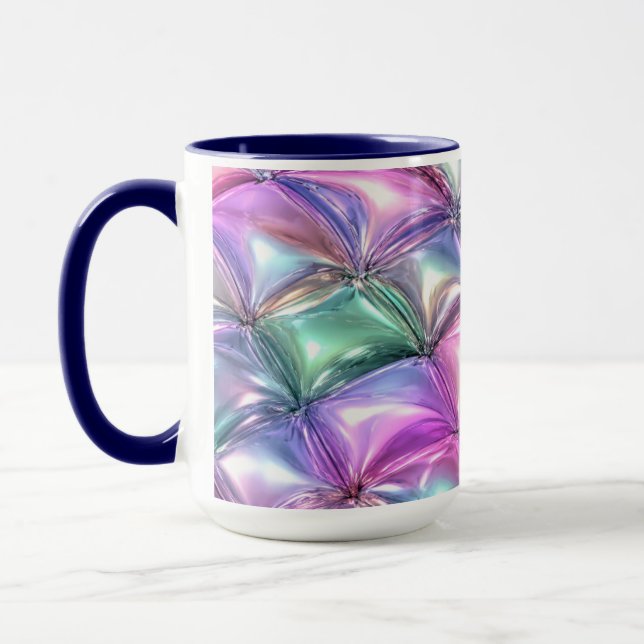 3D Iridescent Puffer Morning Coffee Mug Aesthetic (Left)