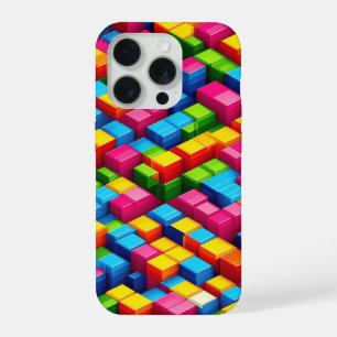 3D Isometric Colorful Blocks Phone Case - Vibrant