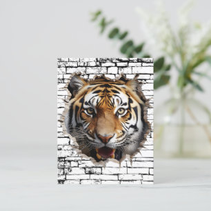 3D Jaguar Wall Break Art – Realistic Safari Postcard