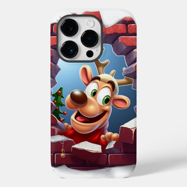 3D Jolly Reindeer Case-Mate iPhone Case (Back)