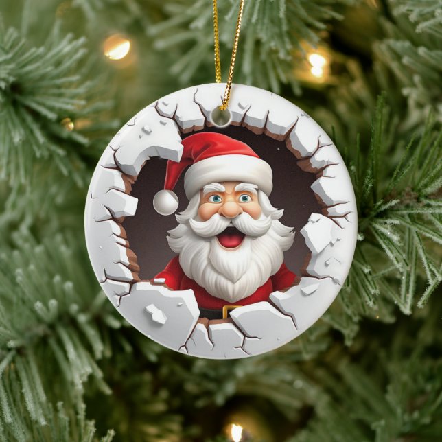 3D Jolly Santa Christmas Ceramic Tree Decoration (Tree)