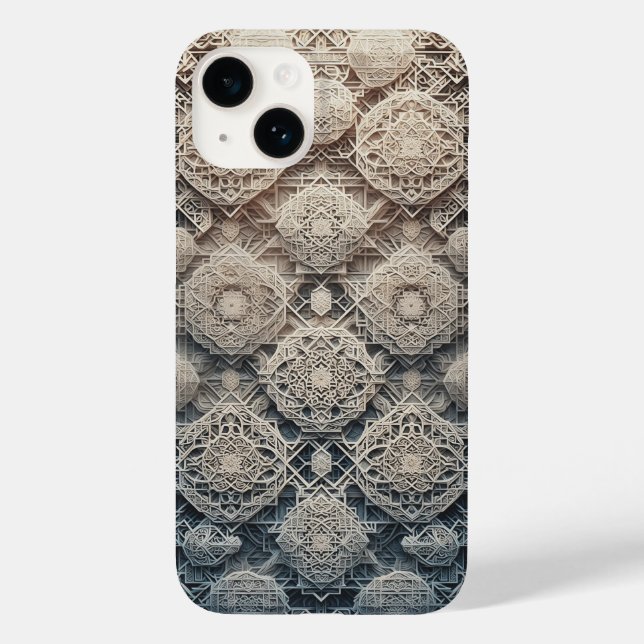 3D Layered Geometric Carving Phone Case Intricate (Back)